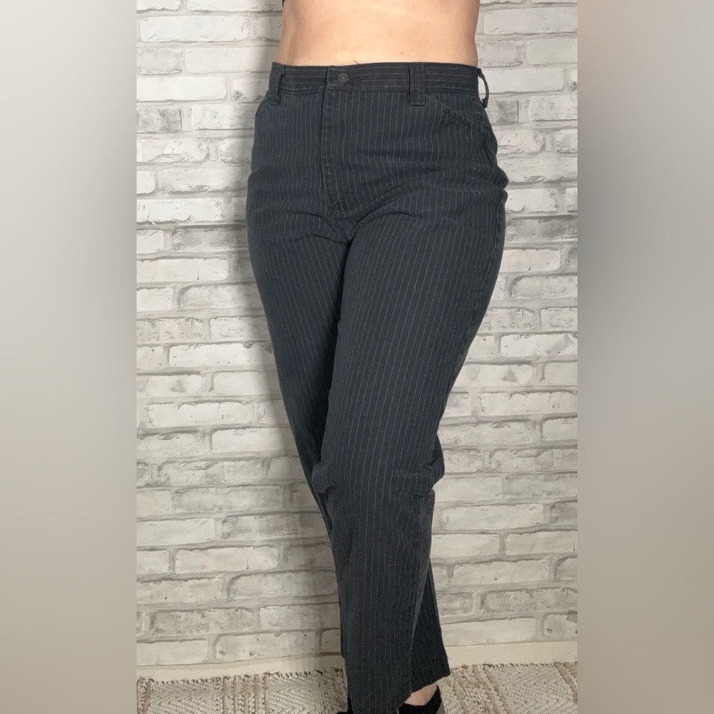 Vintage Riders Casuals Pinstripe Denim High Waisted Slacks